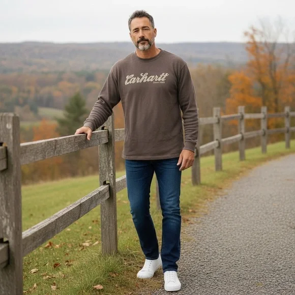 Carhartt Taupe Waffle Knit Top - Picture 1 of 14